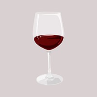 Red wine glass, drink illustration design vector