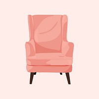 Modern pink armchair, furniture illustration design vector