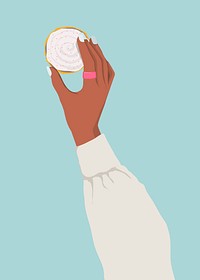 Woman holding cupcake, food illustration design