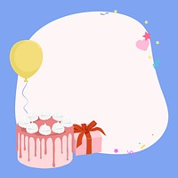 Birthday frame, blue and white background design