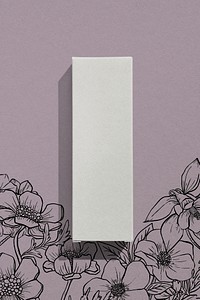 White skincare box, minimal product packaging design