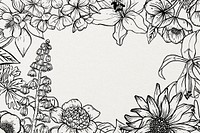 Flower background, paintable line art psd