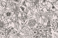 Flower background, paintable line art vector