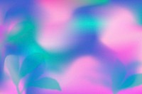 Aesthetic gradient background, leaf border, colorful design