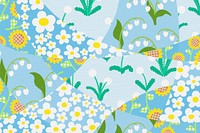 Cute flower background, colorful aesthetic graphic vector