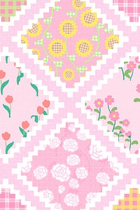 Floral patchwork background, colorful aesthetic design