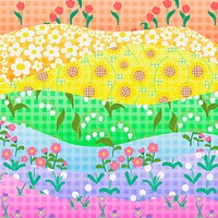 Pastel floral pattern background, colorful girly design