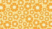 Orange floral computer wallpaper, spring colorful design