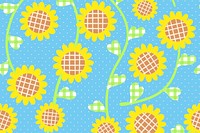 Cute sunflower background, colorful aesthetic graphic vector