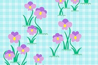 Cute purple pansy flower background, colorful aesthetic graphic vector