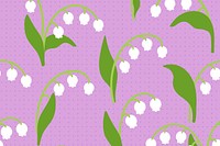 Cute Lily of the valley flower background, colorful aesthetic graphic vector