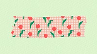 Cute flower tape sticker, girly element psd