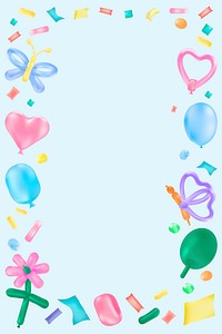 Kids birthday background, balloon art design