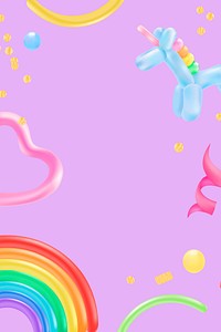 Unicorn balloon background, cute design