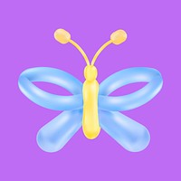 Butterfly balloon animal sticker design vector