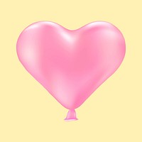 Pink Valentine's balloon collage element vector