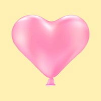Pink Valentine's balloon collage element psd