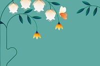 Aesthetic flat floral design background, botanical border design psd