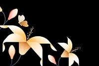 Aesthetic floral background, horizontal botanical border design