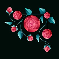 Rose collage element, illustrative floral design vector