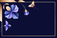 Graphic floral aesthetic frame background, horizontal botanical design