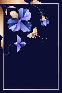 Floral nature graphic frame background, botanical design vector