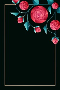 Aesthetic rose frame background, botanical design vector