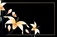 Framed floral frame background, horizontal botanical design