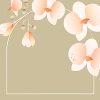 Aesthetic floral frame background design psd