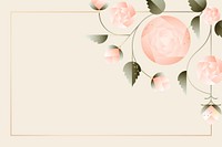 Pink flower frame aesthetic background vector