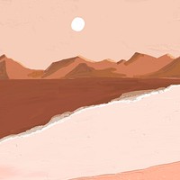 Desert acrylic painting, nature background, aesthetic design vector