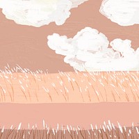 Field acrylic painting, nature background, aesthetic design vector