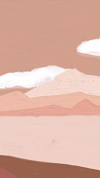 Mountain phone wallpaper, watercolor painting illustration design