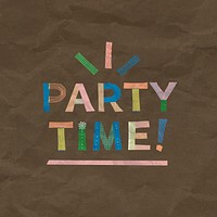 Patterned party time! quote typography clipart