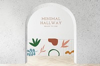 Minimal hallway mockup, simple white design psd