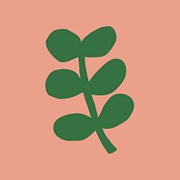 Simple leaf sticker, botanical design psd