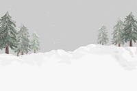 Snowy winter background, gray sky, design space vector