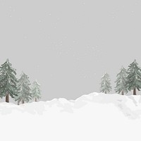 Snowy winter background, gray sky, design space psd