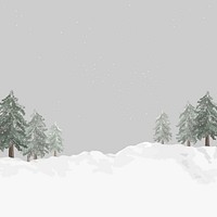 Snowy winter background, gray sky, design space