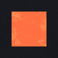 Orange square, grunge texture, black background image