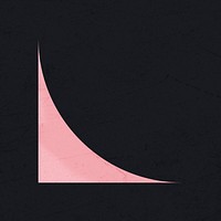 Curved corner shape collage element, pink design psd