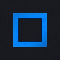 Blue square, grunge texture, black background image