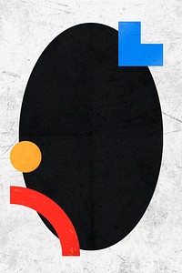Oval geometric frame background, black memphis design vector