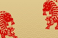 Chinese new year background, tiger 2022 zodiac animal illustration