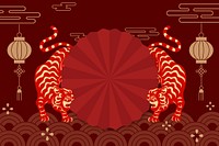Traditional horoscope tiger background, Chinese new year celebration vector