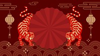 Tiger new year computer wallpaper, Chinese horoscope HD background