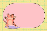 Pink tiger frame background, animal horoscope psd