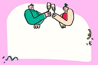 Valentine's celebration frame background, party doodle vector