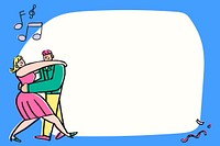Dancing couple frame background, funky doodle vector