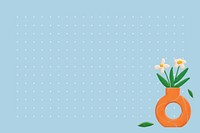 Dotted background, orange vase psd